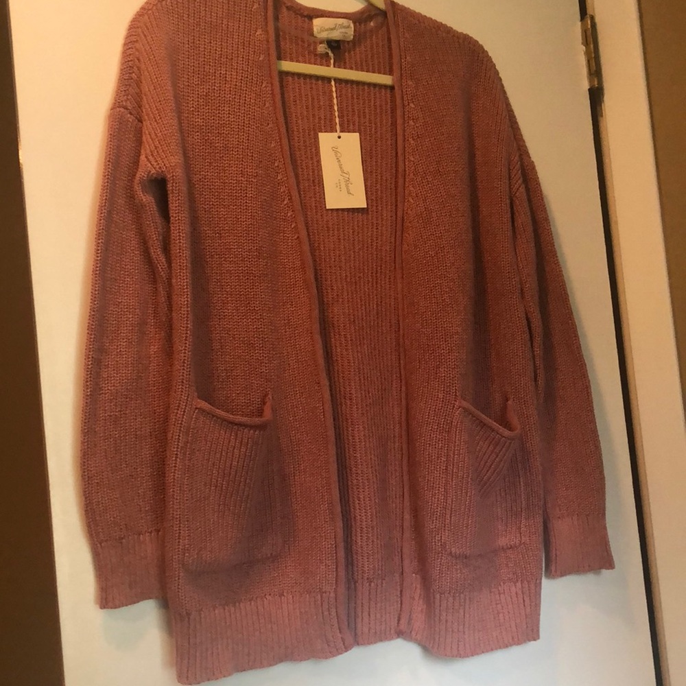 Beautiful dusty rose front open oversized sweater